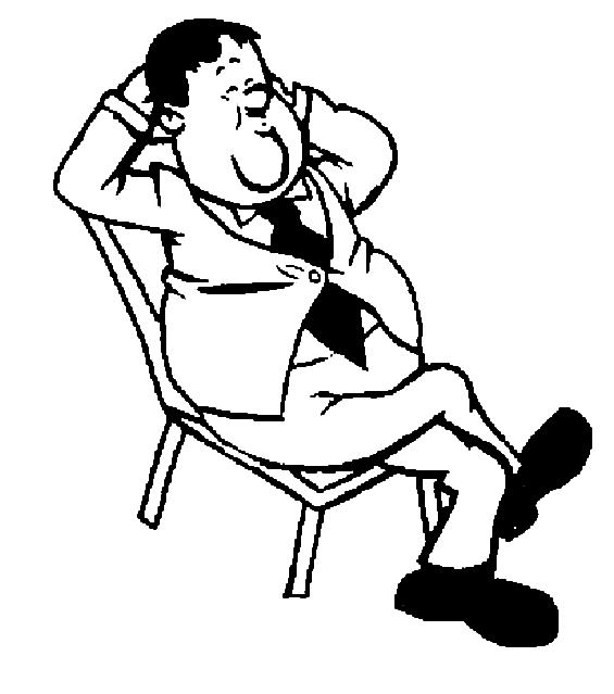 coloriage oliver hardy assis sur une chaise